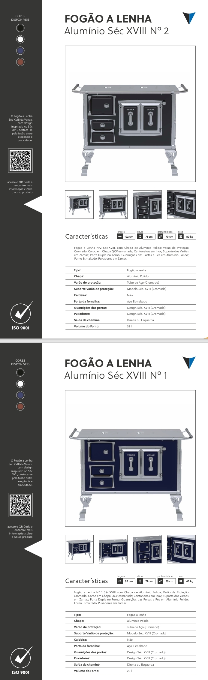Fogão a Lenha | Alumínio Séc XVIII | Venax 0425