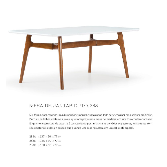 PREÇO + BARATO DO BRASIL | Mesa de Jantar Duto 288 | Msul Móveis