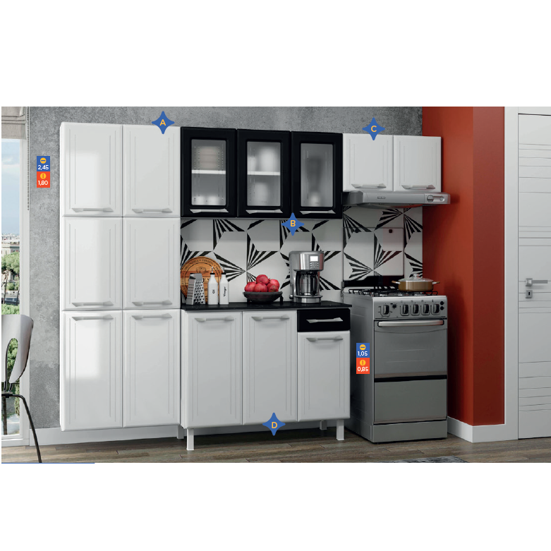Cozinha De Metal Modulada Sob Medida Topázio | Thela | Tá Barato! Tá Bonito! Consulte