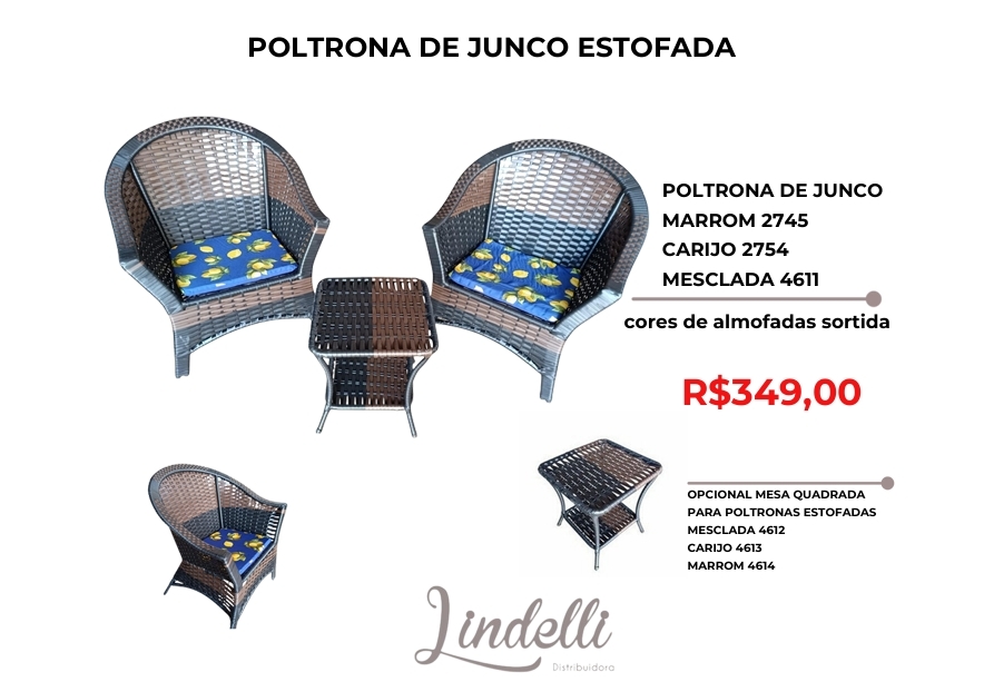 Poltrona de Junco Estofada | Lindelli | Venda: +50% 0525