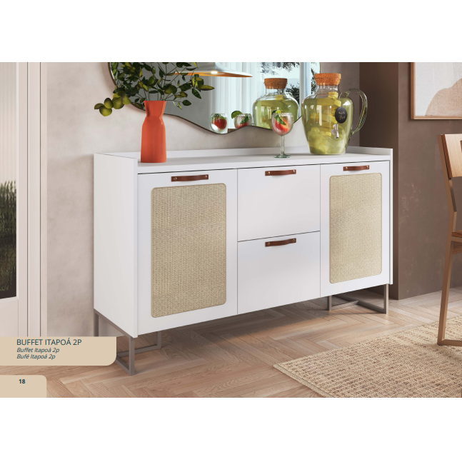 Balcão Buffet Itapoá 2 Portas | L 1.35 | Metta Mobili 
