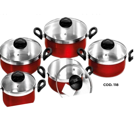 Jogo de Panela c/ Cores Sortidas 5PÇS | Lindelli 0326