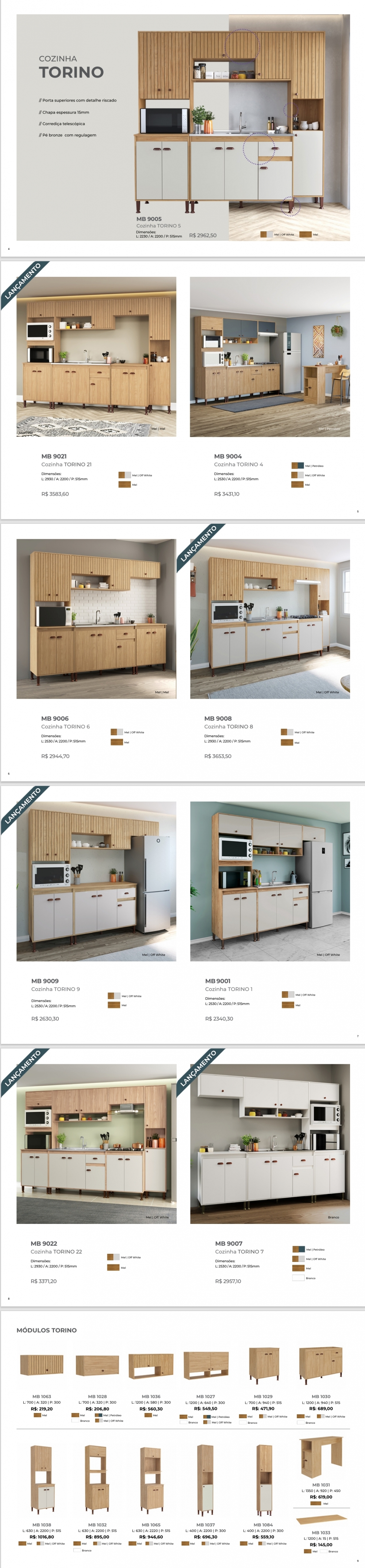 Cozinha Torino | MB 9021  - MB 9004 -  MB 9006 - MB 9008 -  MB 9022 - MB 9007 - MB 9009 -  MB 9001 | Movelbento : Venda -40% 0325