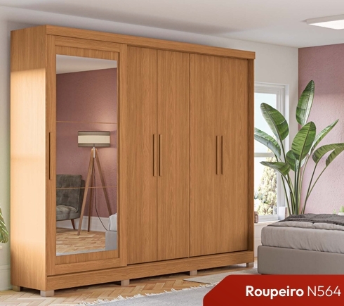 Roupeiro 5 Portas C/ Espelho 245 | N564 | Kappesberg Móveis 0226