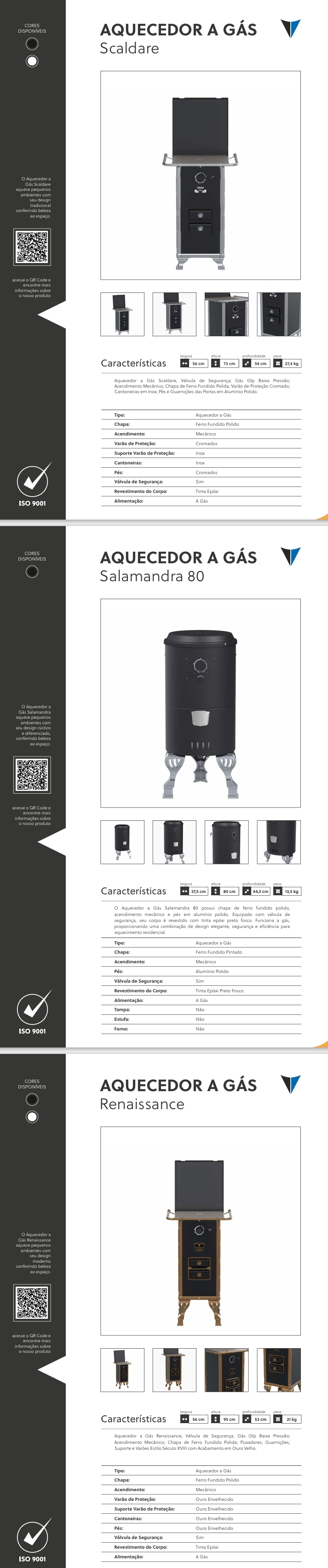 Aquecedor a Gás | Scaldare - Salamandra 80 - Renaissance | Venax 0425