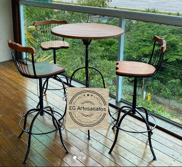 Conjunto Mesa Bistrô c/3 banquetas | Ref 7758 | EG 