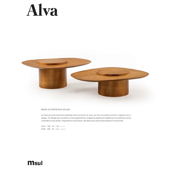 PREÇO + BARATO DO BRASIL | Mesa de Centro Alva 355 | Msul Móveis