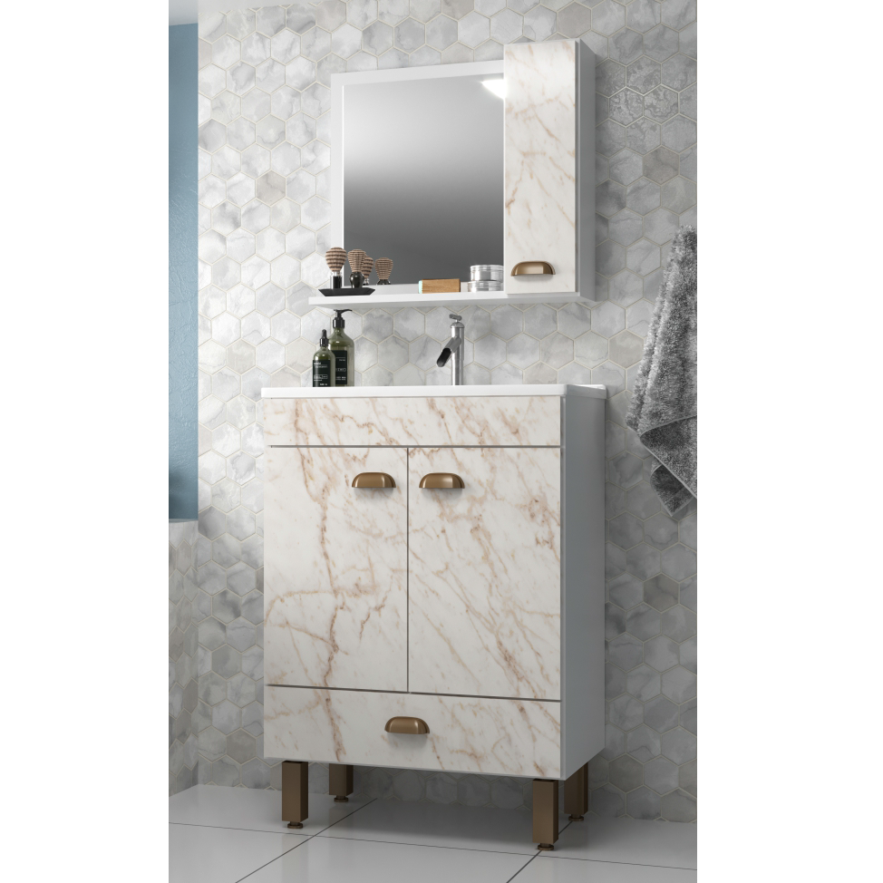 Conjunto Gabinete E Espelheira Delta 60 | Belizze 