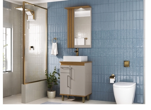 Conjunto Banheiro Barcelona 60cm | Ozini 0626