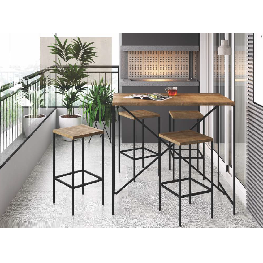 PREÇO + BARATO DO BRASIL | Banqueta Steel Quadra | 27819 | Artesano 