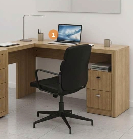 Escrivaninha em L | ME4129 | Tecnomobili 0326