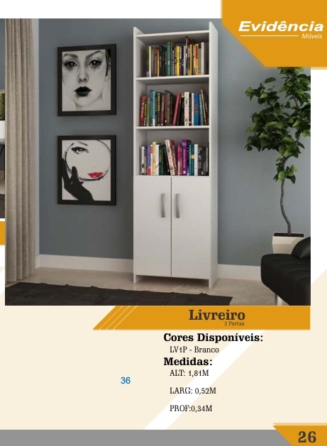 Livreiro c/2 portas | Evidência 0826