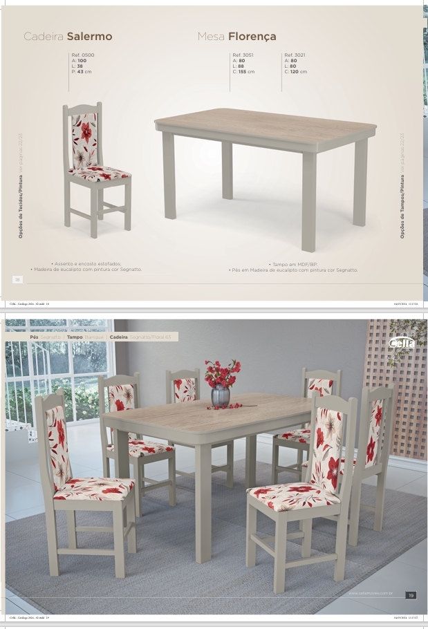 Conjunto Mesa + Cadeira | Salermo - Florença | Cella 0525