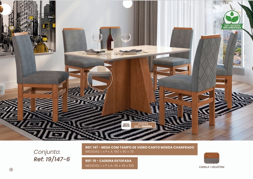 Mesa 147 + Cadeira 19 | Zamarchi 0626