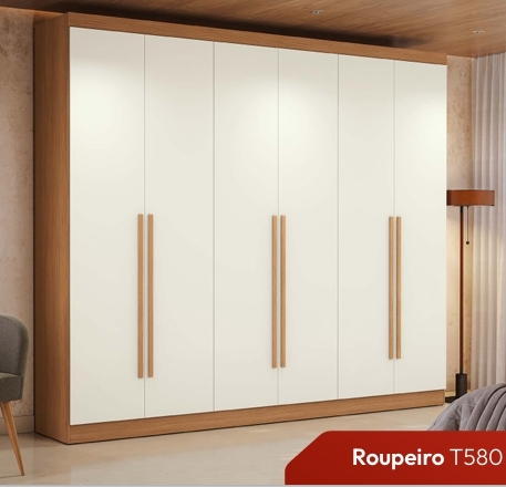 Roupeiro 6 Portas S/ Espelho 270 | T580 | Kappesberg Móveis