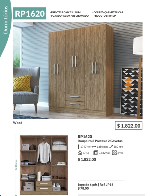 Roupeiro | RP1620 | Decibal : Venda -65% 0325