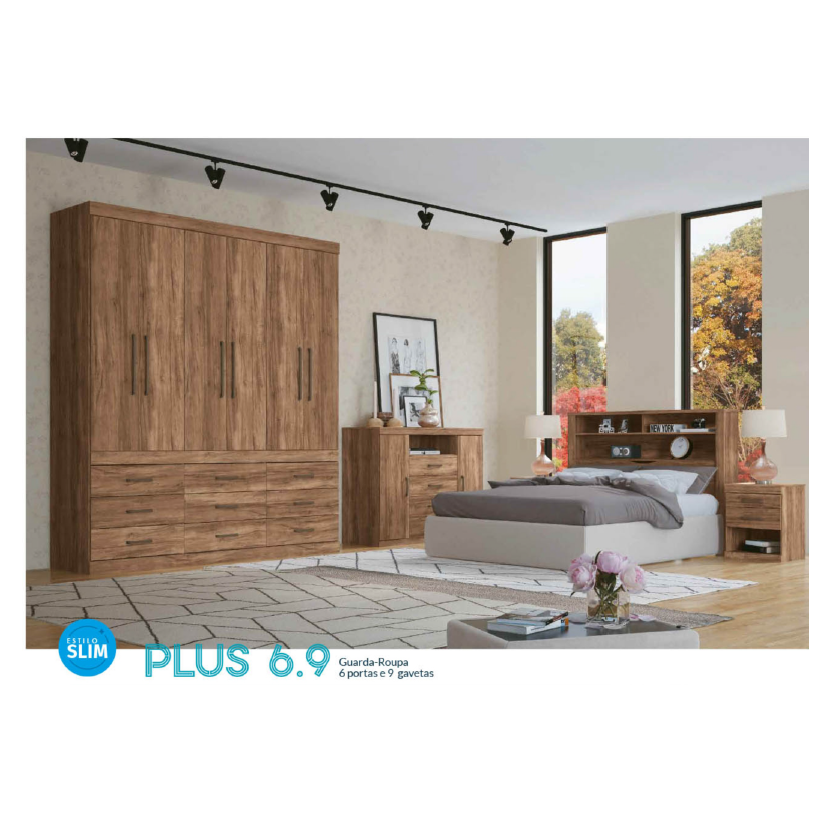 PREÇO + BARATO DO BRASIL | Guarda-Roupas Plus 6..9 6 Portas | 154855 | Santos Andirá