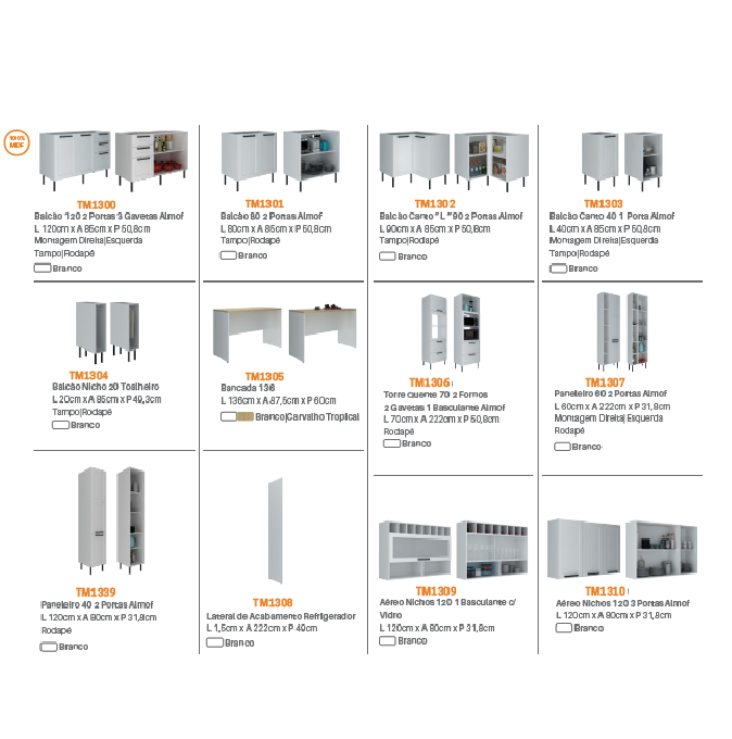 PREÇO + BARATO DO BRASIL | Cozinha Modulada Grazi Módulos | Tecnomobili