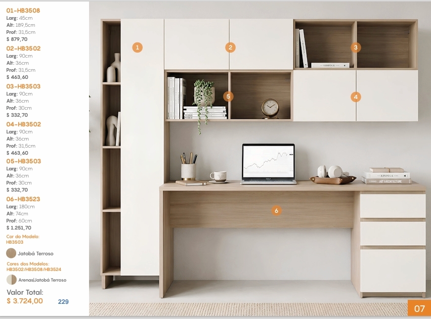 Escrivaninha Modulada | Linha Habitat | Tecnomobili 0926