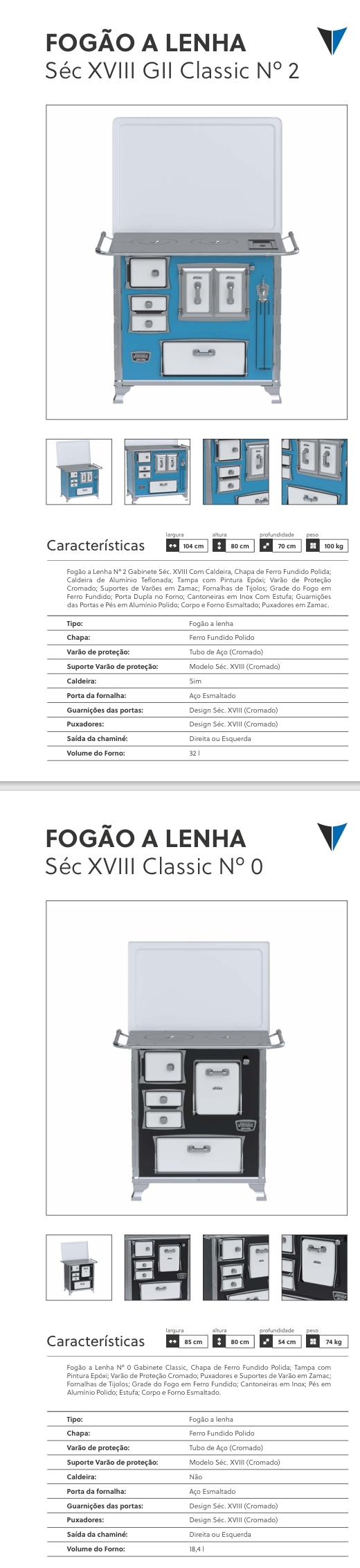 Fogão a Lenha | Séc XVIII Classic | Venax 0425